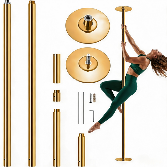 Professional Dancing Pole Kit, Heavy-Duty Steel Dance Pole, Height Adjustable Removable Spinning Static Dual Mode, Portable Dance Equipment For Home, Studio, Gym And Stage Performance