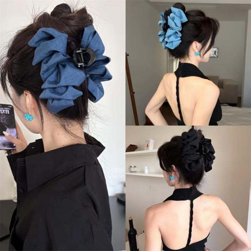 Summer Sweet-and-spicy Style Pleated Denim Hair Clip