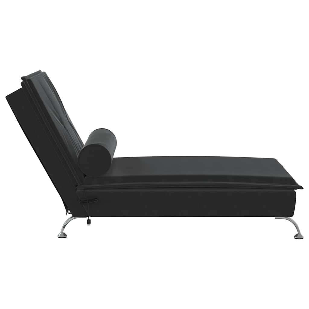 Massage Chaise Lounge with Neck Roll, Velvet