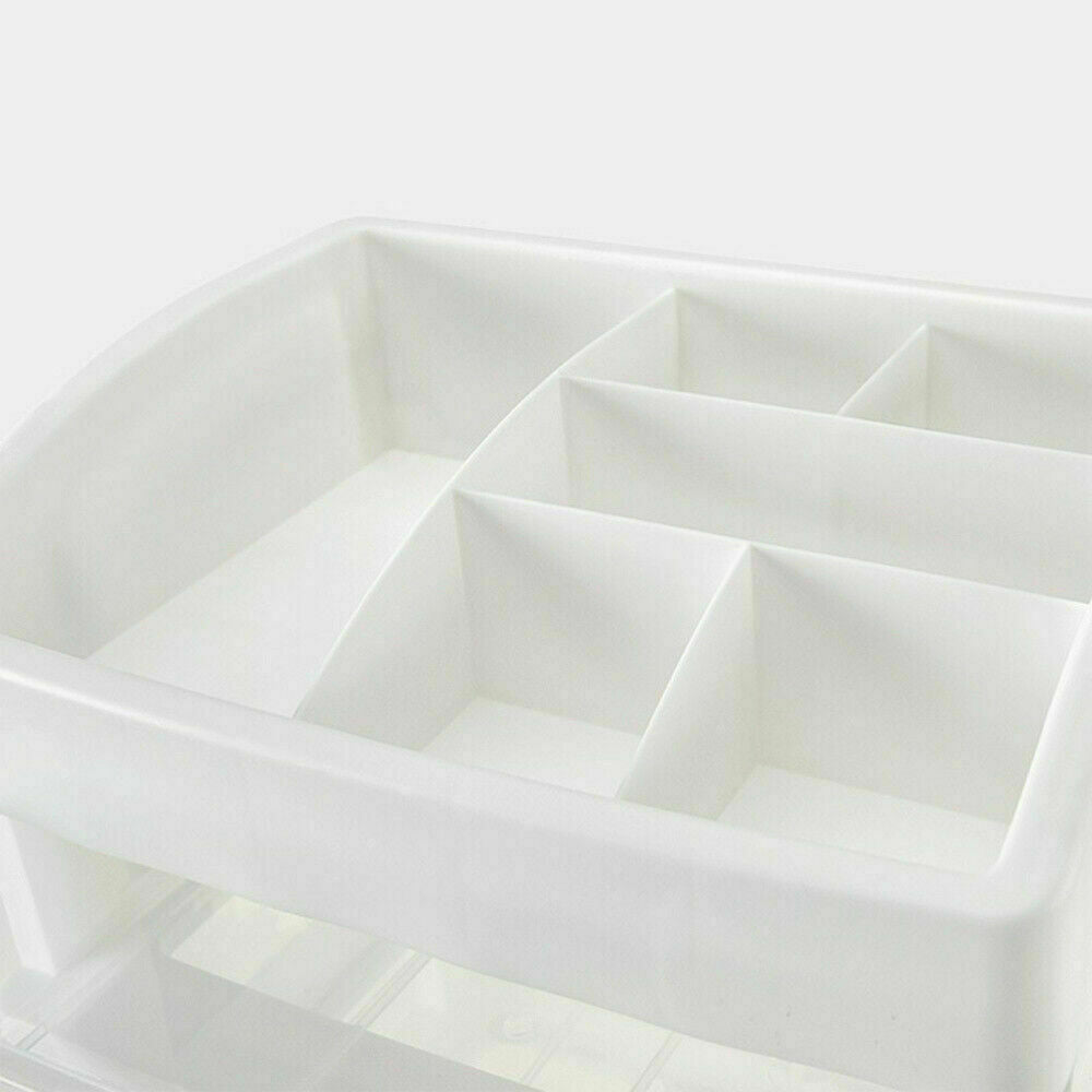 4 Tiers Makeup Storage Clear Box Desktop Cosmetic Stationery Drawers Organizer