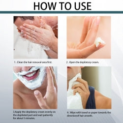 EELHOE Men's Hair Removal Cream, Facial Armpit Leg Chest Hair Clean Not Damaging Skin Hair Removal Cream