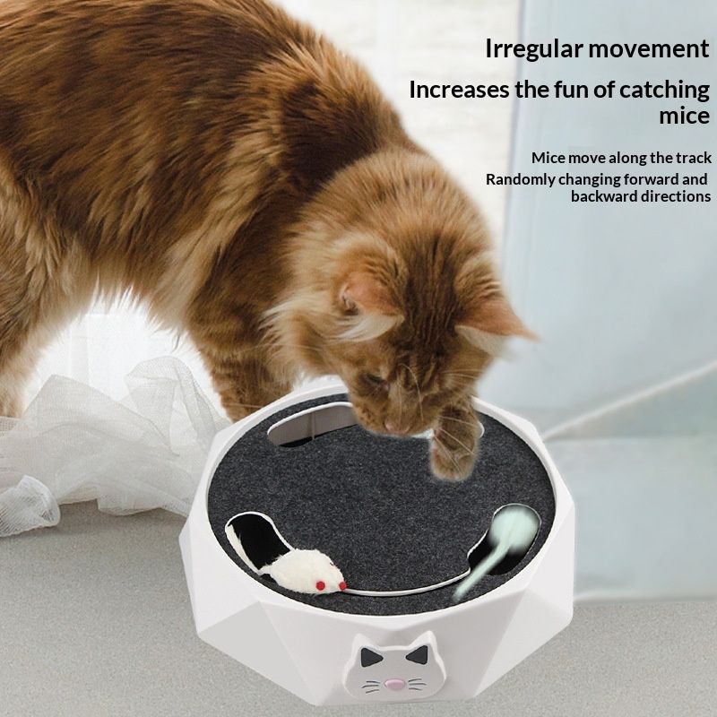 Plush Little Mouse Cat Turntable Automatic Electric Pet Toy For Cats
