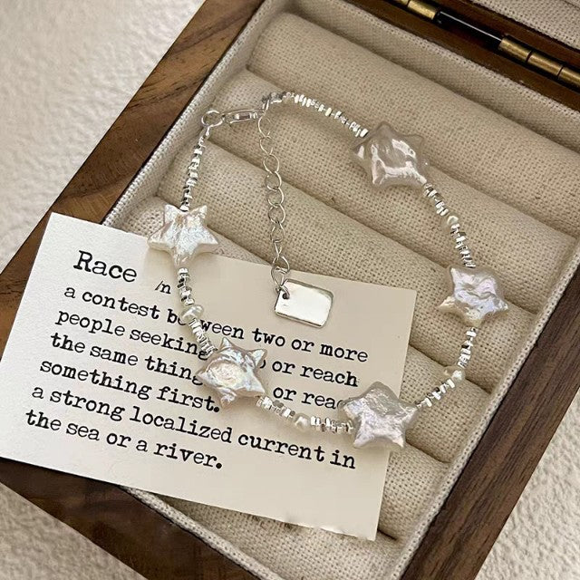 1pc 999 Sterling Silver Baroque Pearl Bracelet, Delicate Luxurious Style, Perfect For Daily Wear And Valentine's Gift