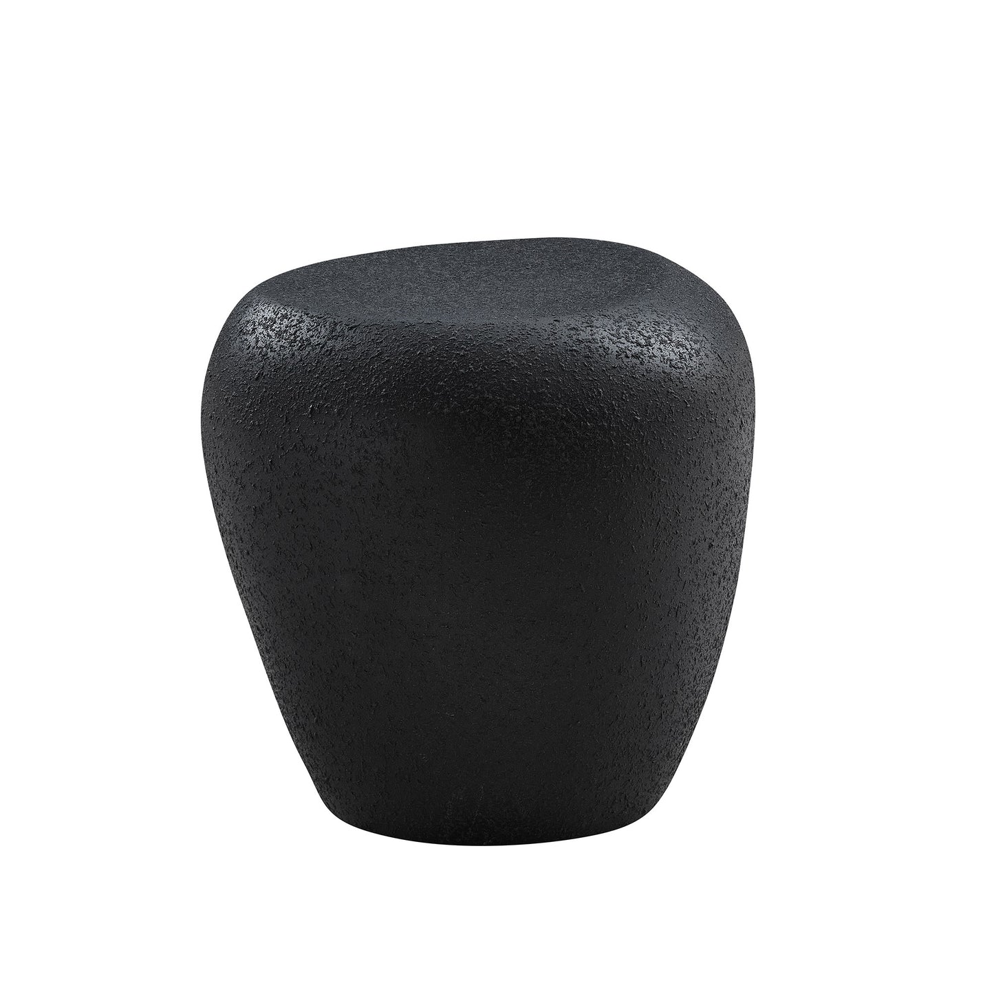 19.29 Inch Irregular Fiberglass Side Table  Durable, Scratch-Resistant & Waterproof End Table For Living Room,Apartment,Office,Matt Black