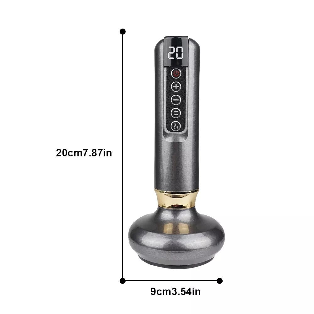 12 Levels Electric Cupping Massager Vacuum Suction GuaSha Anti Cellulite Beauty  Grey