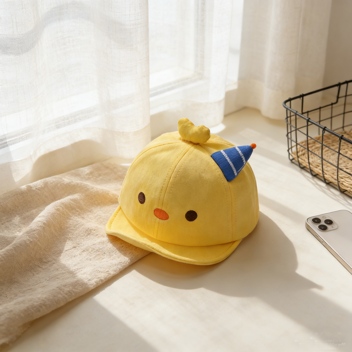 Children's Single-color Cartoon Embroidered Animal-shaped Adjustable Cute Casual Soft-brimmed Baseball Cap, Suitable For Outdoor Travel