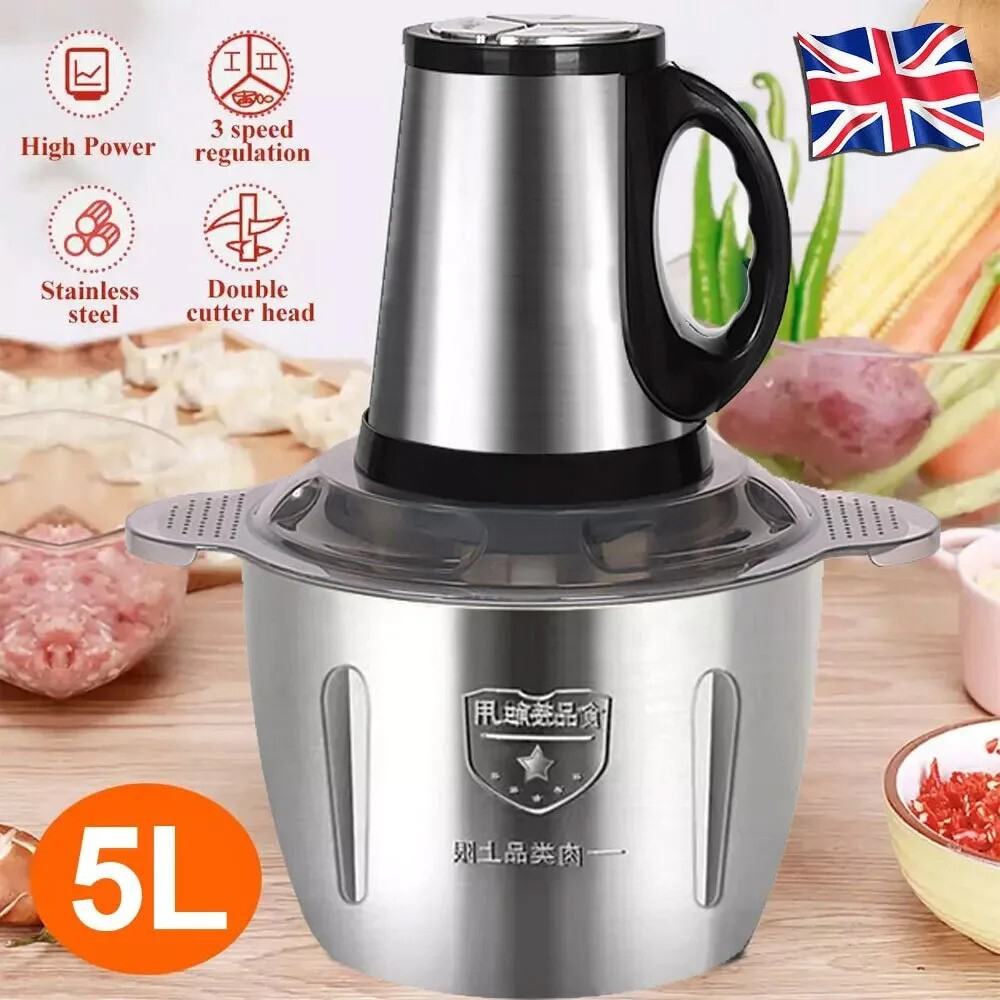 5L Electric Meat Grinder Mincer Mixer Home Blender Mini Food Chopper Processor