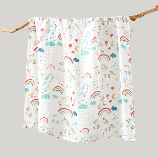 Double-layer Bamboo-cotton Baby Bath Towel Newborn Gauze