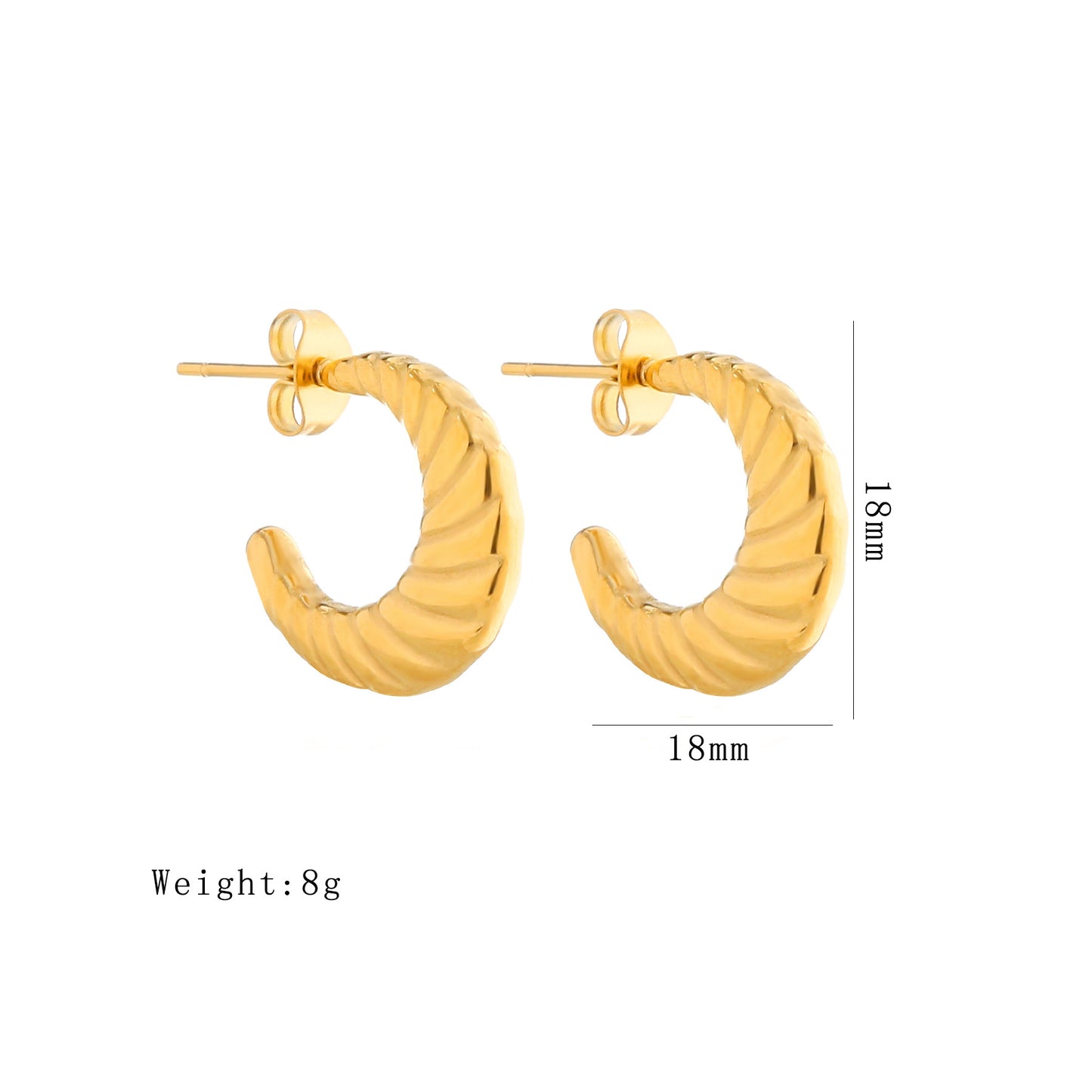 Asymmetric U-shaped Earrings For Cross-border Fashion In Europe And America