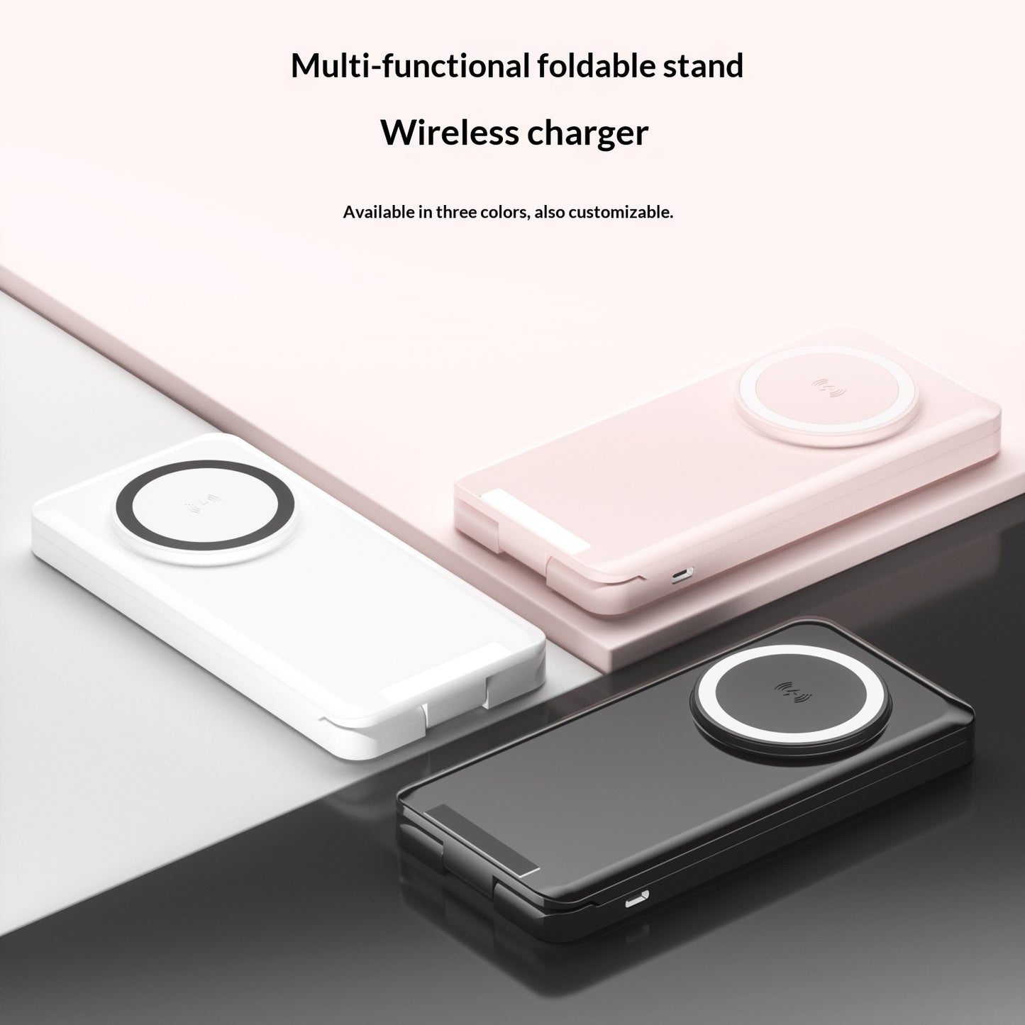 Foldable Multifunctional Portable Vertical Stand With Magnetic Wireless Charging