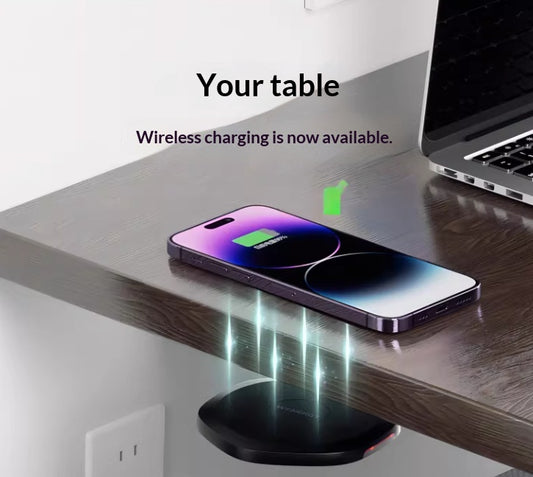 Universal Long-Range Wireless Under-Desk Hidden Charging Dock