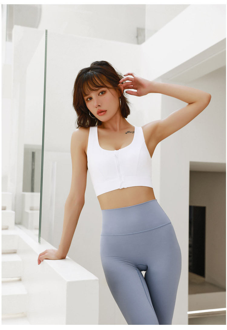 New High-Impact Shock-Absorbing Support Sports Bra, Women's Summer Front-Zip Integrated Cup Bra For Running, Workout & Yoga