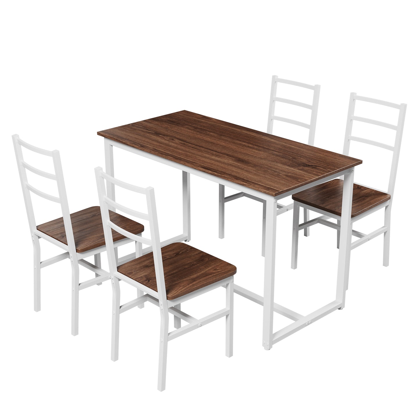Dining Table Set For 4, Wood Kitchen Table Chairs Set, Space-Saving Design, Modern 5-Piece Dinette Set For Small Place, Kitchen, Dining Room, Restaurant
