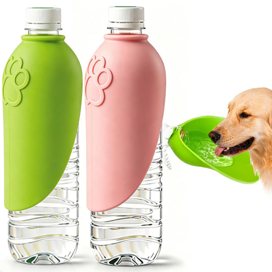 Portable Dog Water Bottle Attachment, Slip-On Pet Water Bowl For Walks  Silicone Dog Drink Dispenser, Fits Standard Water Bottles,Ideal For Daily Walks & Travel, Quick Rinse & Easy Setup