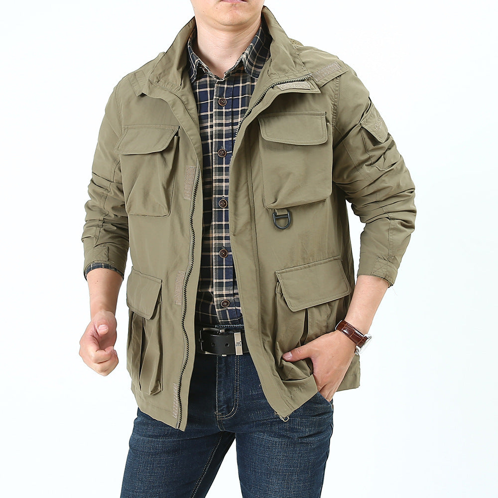 Casual Versatile Windbreaker Outdoor Hiking And Sports Hooded Loose-fit Jacket