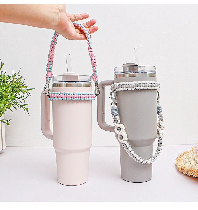 Handmade Knitted Belt Food Grade Silicone Ring Cup Sleeve