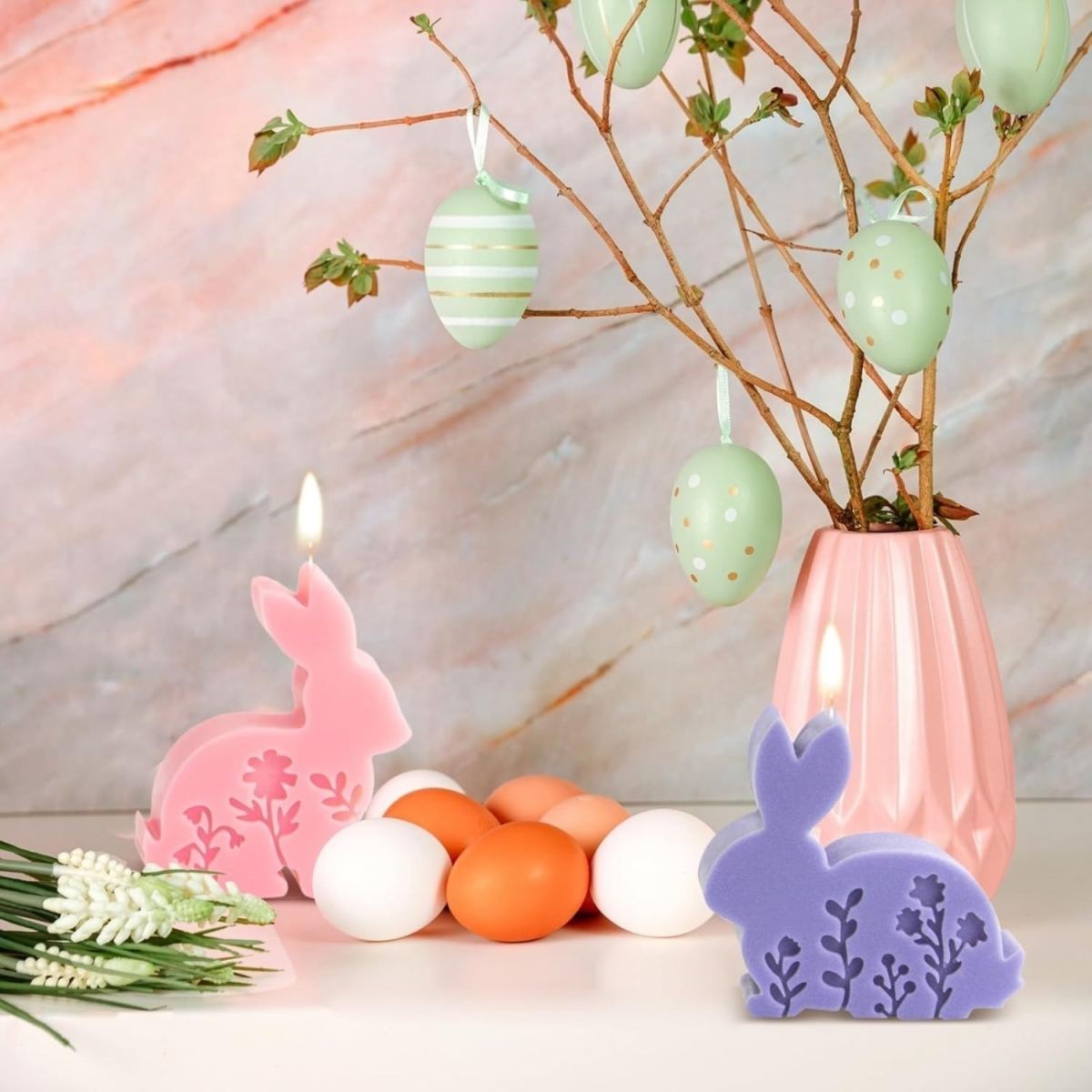 2 Easter Bunny Molds Molds Easter Bunny Molds Candle Holders Easter Bunny Candle Molds Rabbit Molds For Easter Gifts: Candles, Soap, Plaster