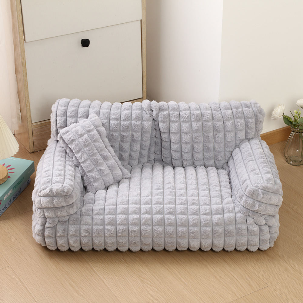 Removable And Washable Square Plaid Pet Sofa Bed