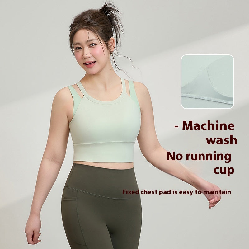 High Strength Double Width Strap Bra Running Shockproof Yoga Workout Beauty Back Vest