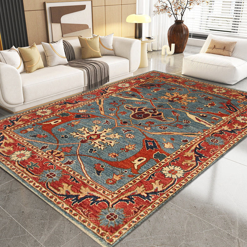 Persian Style Crystal Velvet Carpet Easy To Care Living Room Sofa Cover
