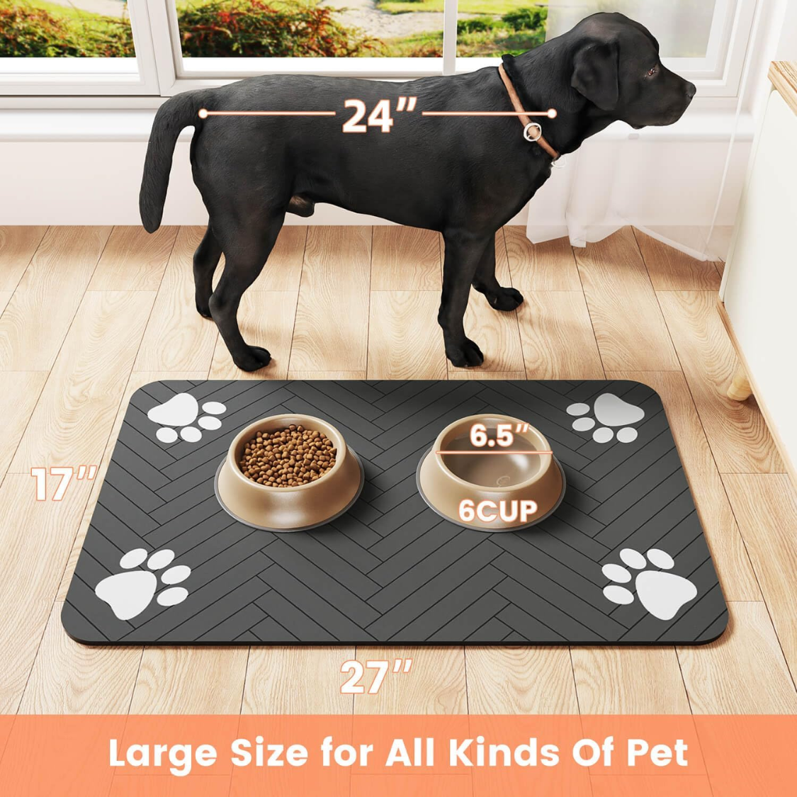 Pet Feeding Mat Absorbent Pet Placemat For Food And Water Bowl With Waterproof Rubber Backing Quick Dry Water Dispenser Mat For Dog And Cat
