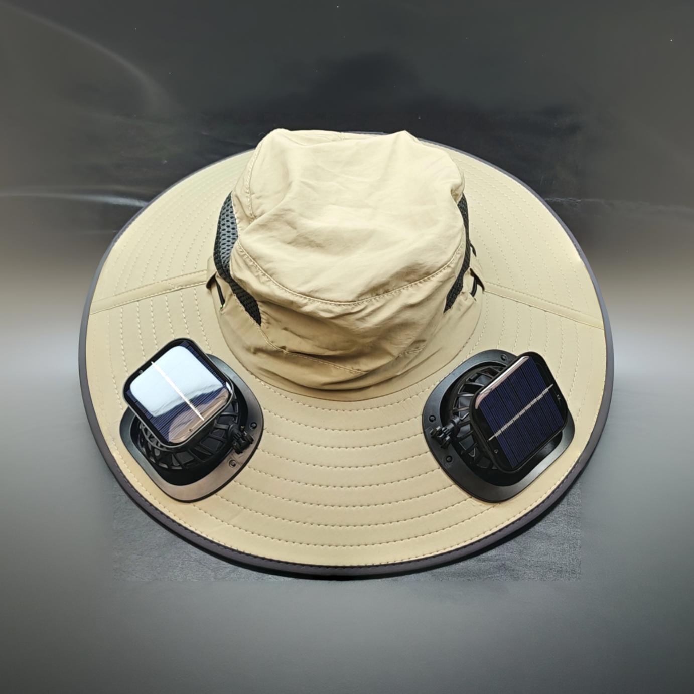 Portable Outdoor Sun Hat With Built-in Cooling Fan Wearable Design, Ideal For Outdoor Activities