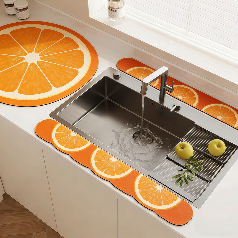 Cute Cartoon Dining Kitchen Countertop Drainage Long Absorbent Pad