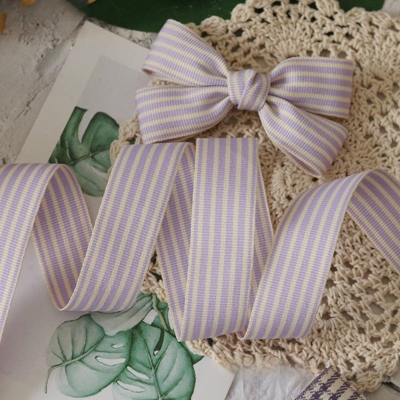 2.5 Cm Striped Plaid Handmade Bow Accessories For Children Hair Clip Kit