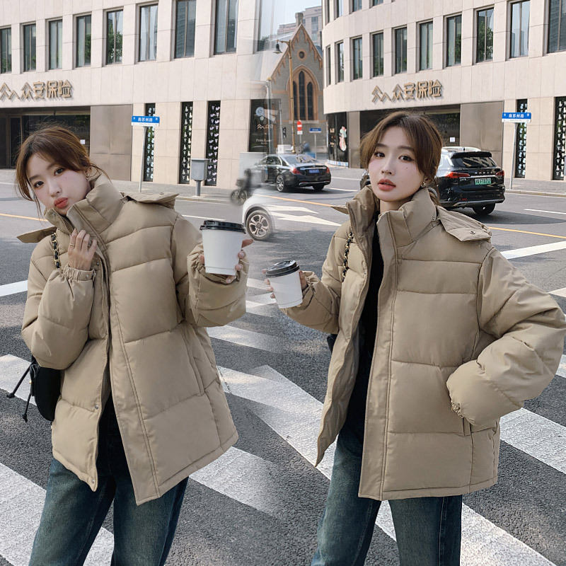 Short Hood Women's Thickened Korean Style Loose Small Down Coat