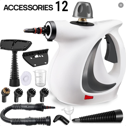 High Pressure Steam Cleaning Machine With 12 Cleaning Accessories And Detachable Brush Head And Nozzle