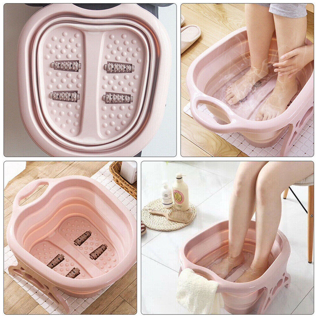 Foot Spa Pedicure Wet Bath Bubble Massage Bucket Feet Therapy Soothing Folding UK NEW