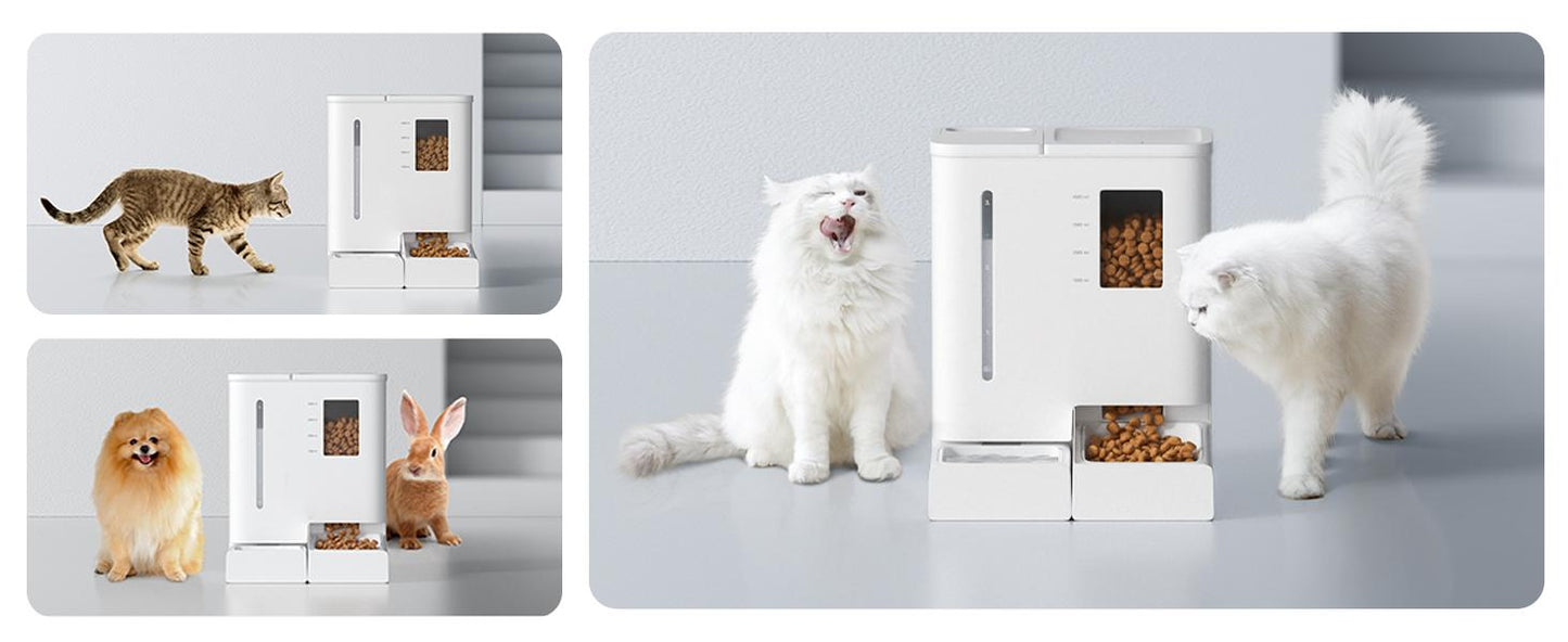Waithem WiFi Automatic Pet Feeder & Waterer 2-in-1 Set App-Controlled, 2-Week Capacity, Detachable &Washable, Moisture-Proof