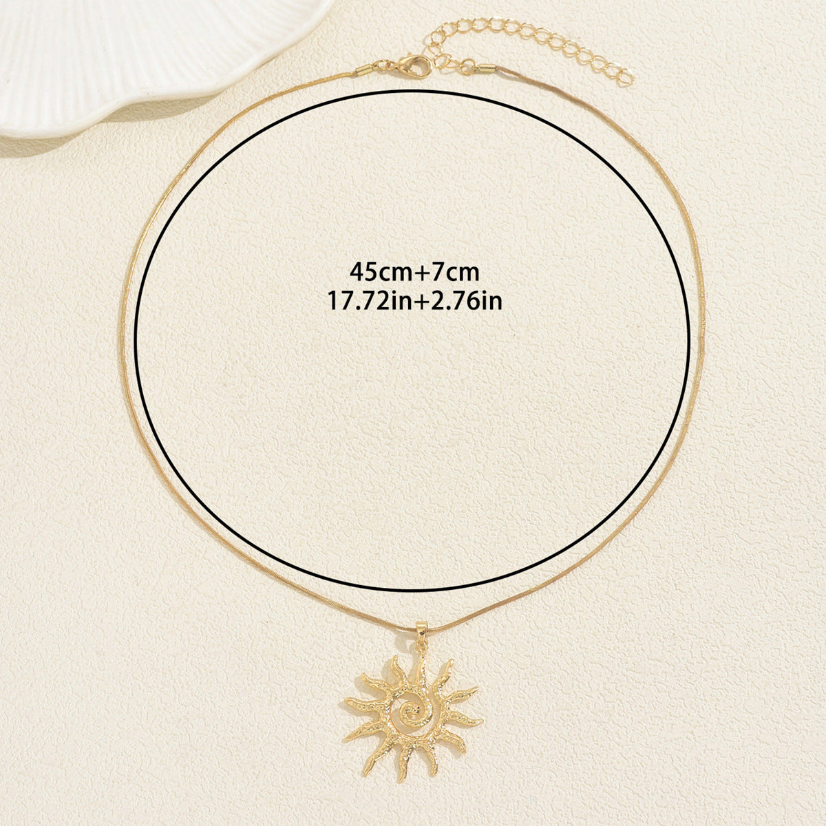 Fashion European American Women Necklace, Unique Creative Sunflower Metal Pendant Design Long Clavicle Chain, Niche Daily Neck Jewelry For Ladies
