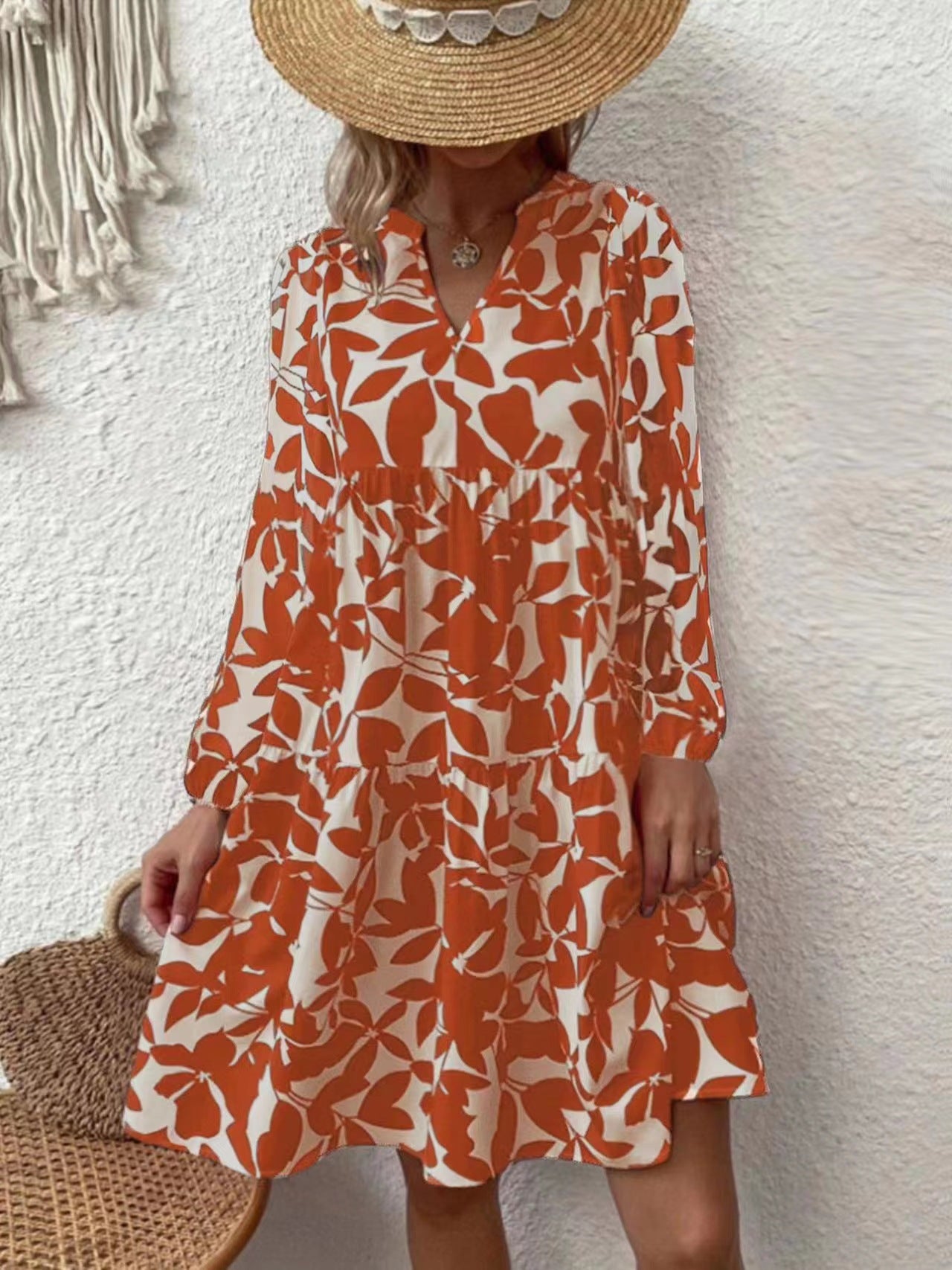 Bohemian-style Fashion Long-sleeve Dress For Europe And America