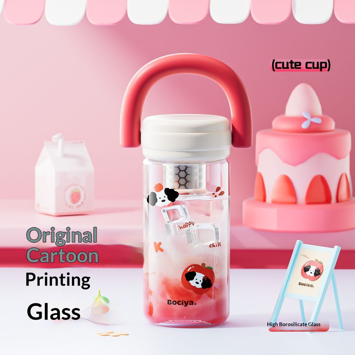 High-capacity Hand-held Coffee Mug With Tea-water Separation