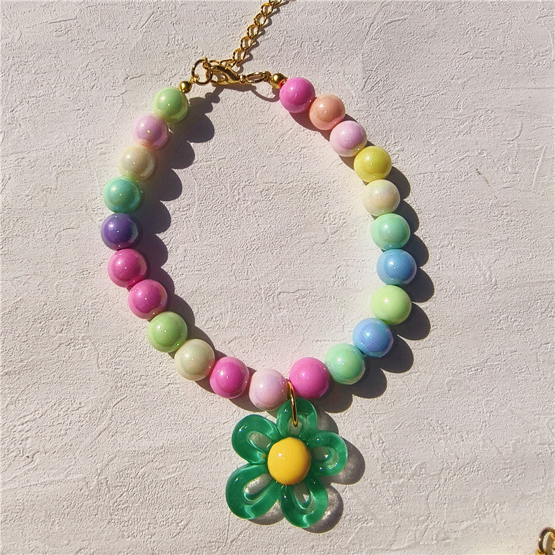 Handmade Colorful Beaded Pet Necklace