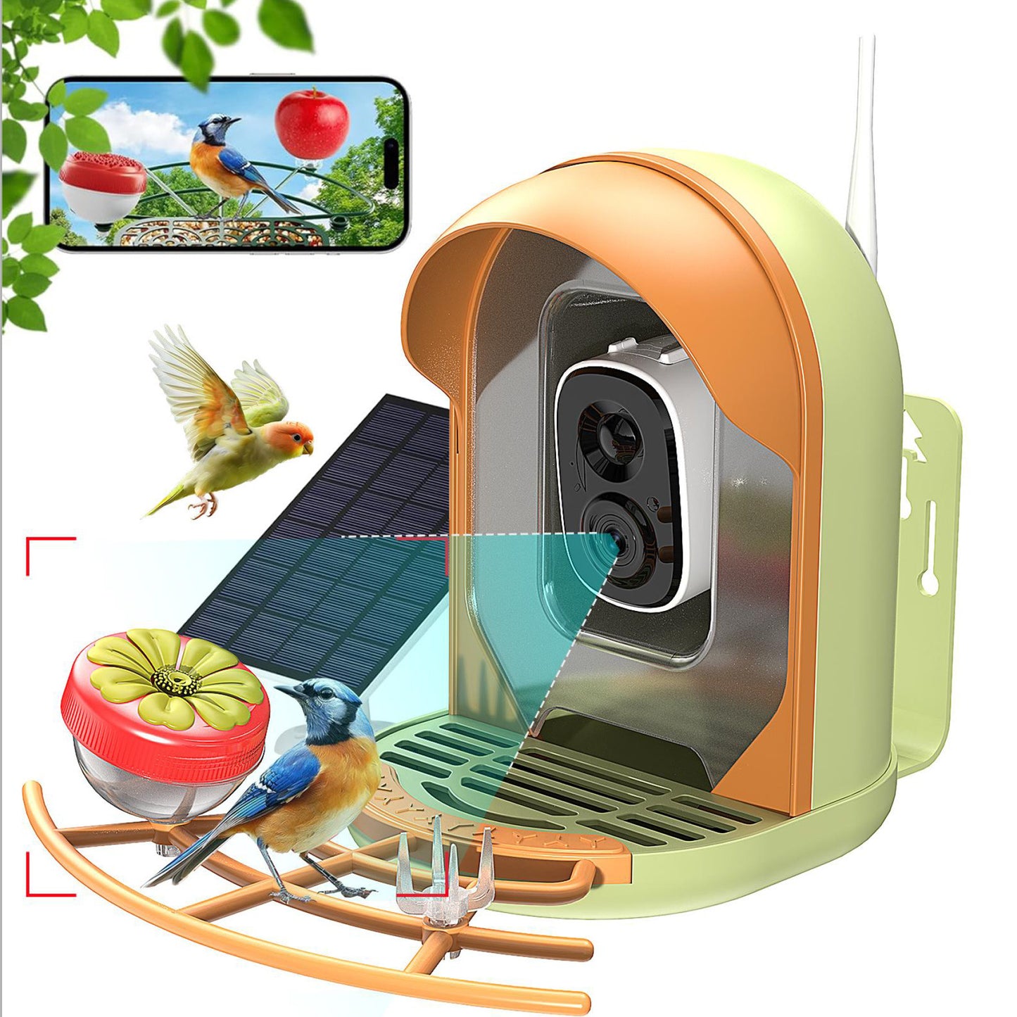 Smart Bird Feeder With AI-powered Camera Outdoor Solar Charging