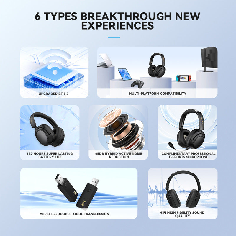 Active Noise Reduction Wireless Bluetooth Dual-mode Sports Headset