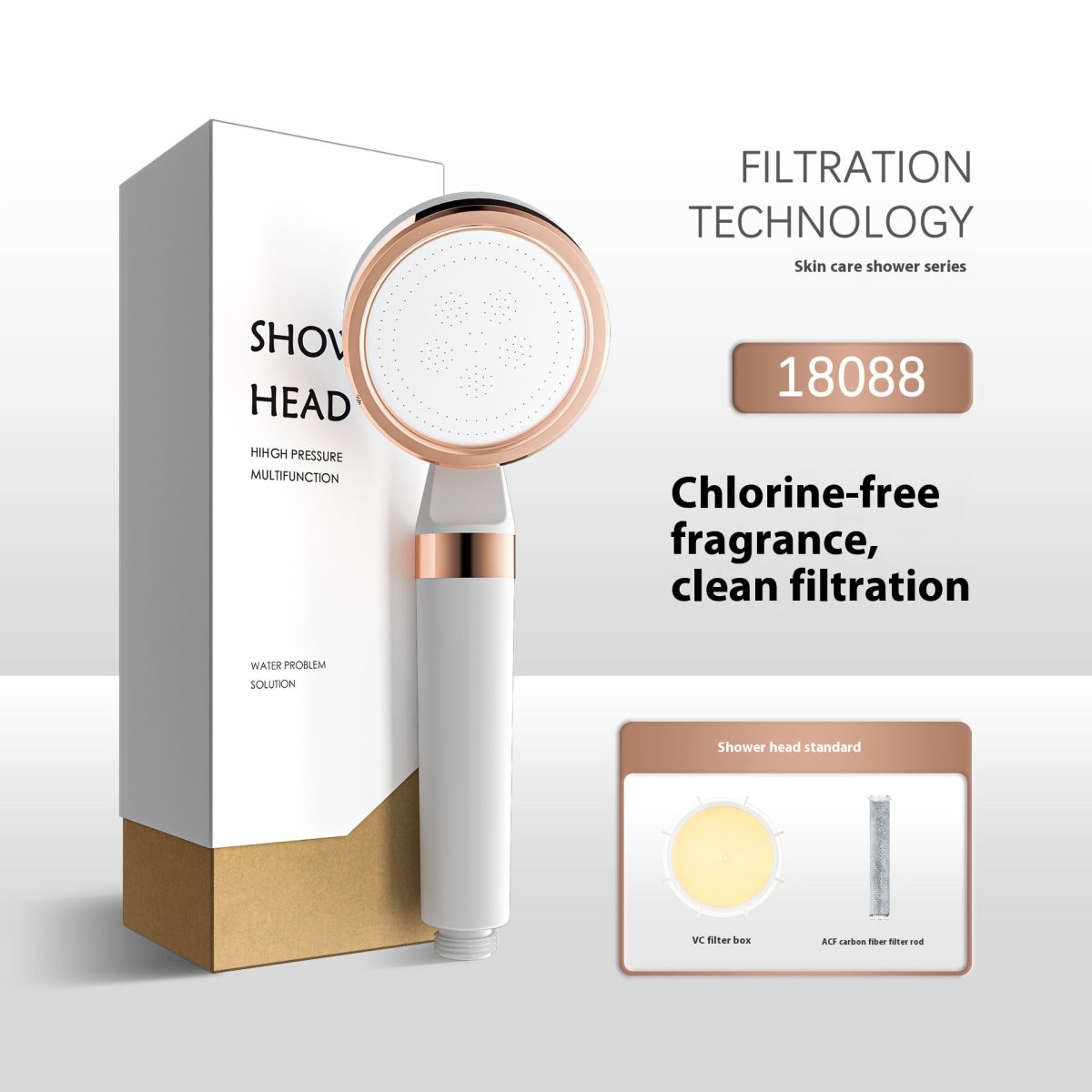 Household Anti Chlorine Soft Water With Filter Cartridge And Skin Care Nozzle