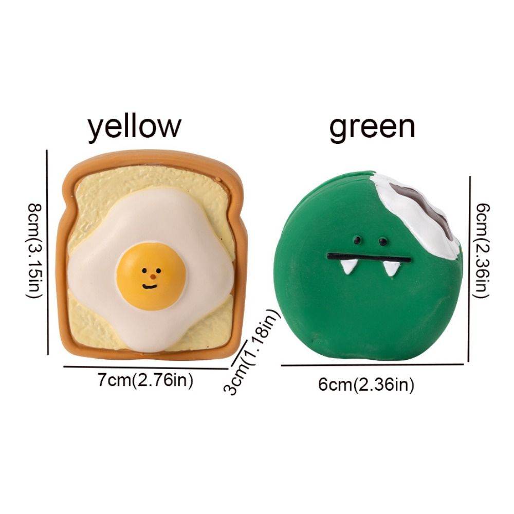Cute Cartoon Pattern Latex Toy Egg Bread Shape Anti Squeeze Puppy Chew Toys Bite Resistant Dog Squeaky Toy For Training