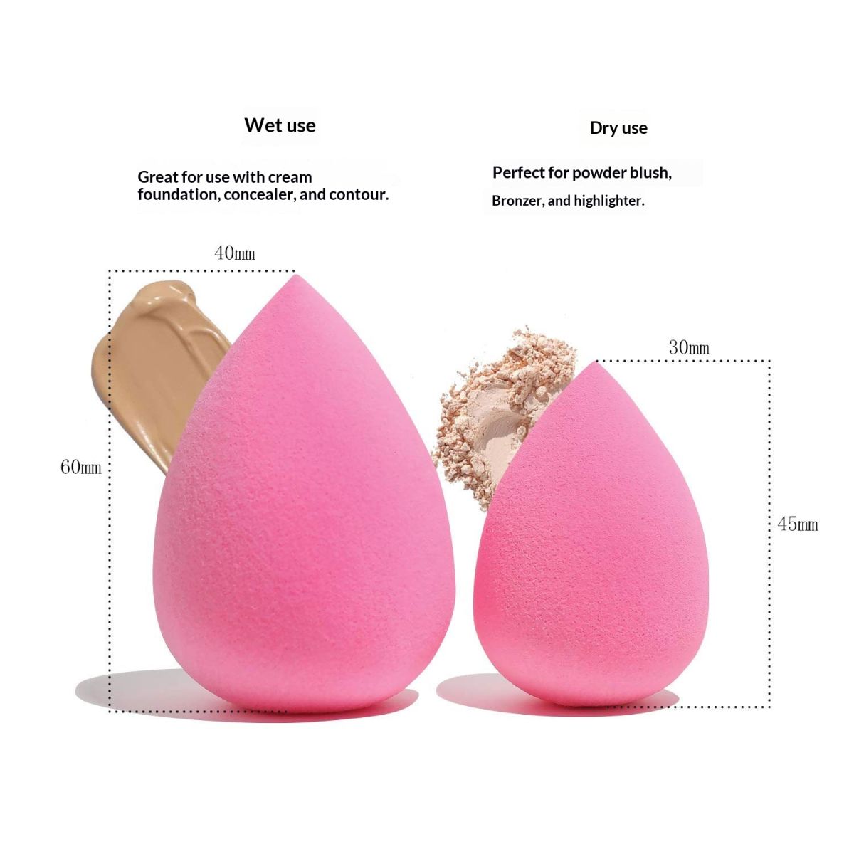 Ultra-soft Dual-use Powder Puffworks Dry Or Wet A Makeup Sponge Specifically For Foundation