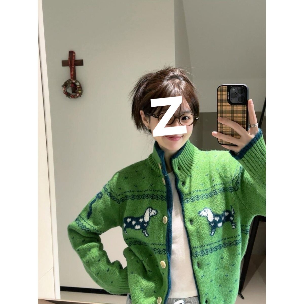 Retro Atmosphere Wear Korean Style Green Sweater