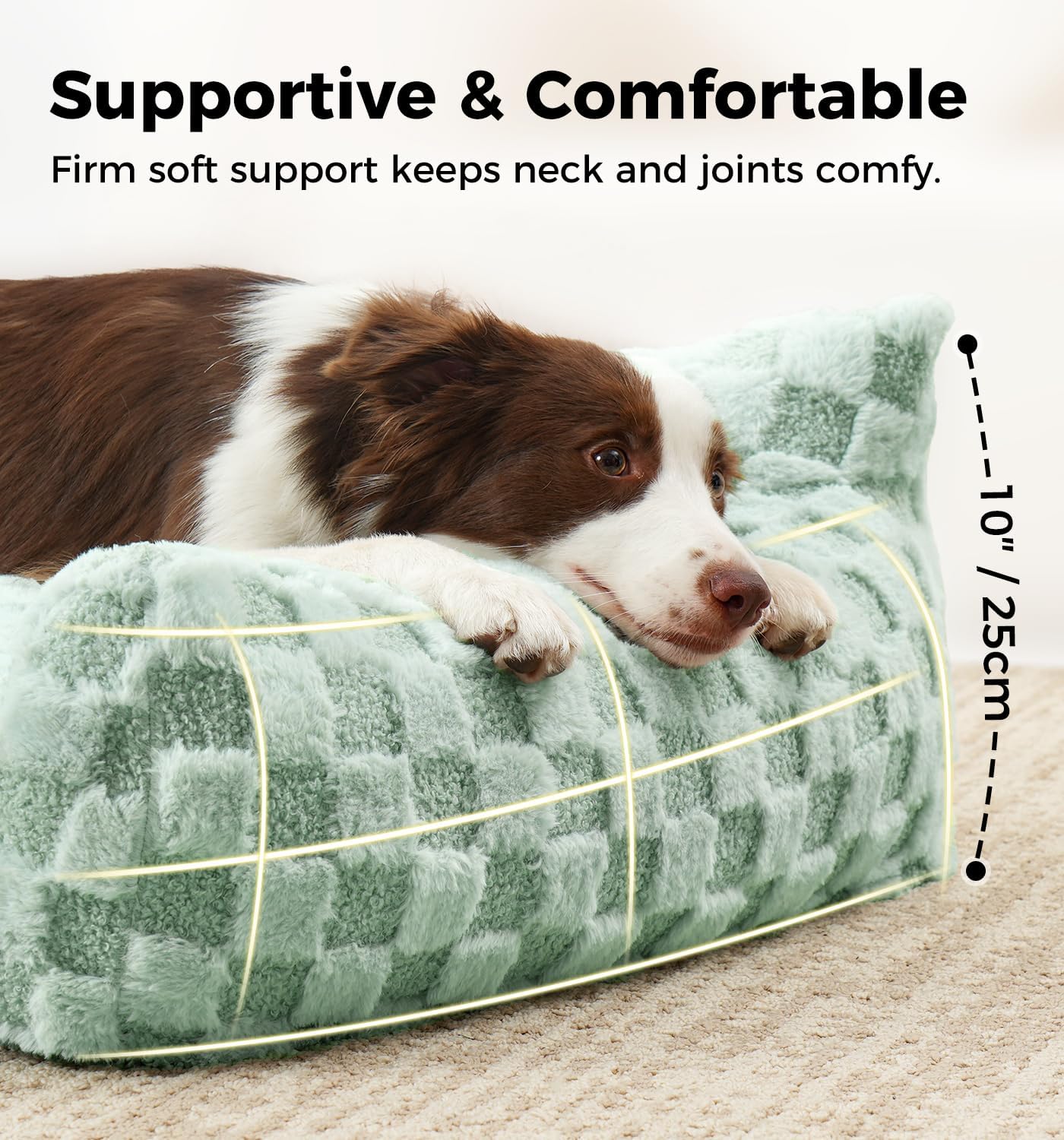Made4Pets Medium Sage Green Plaid Pet Sofa Bed,Pickup Only