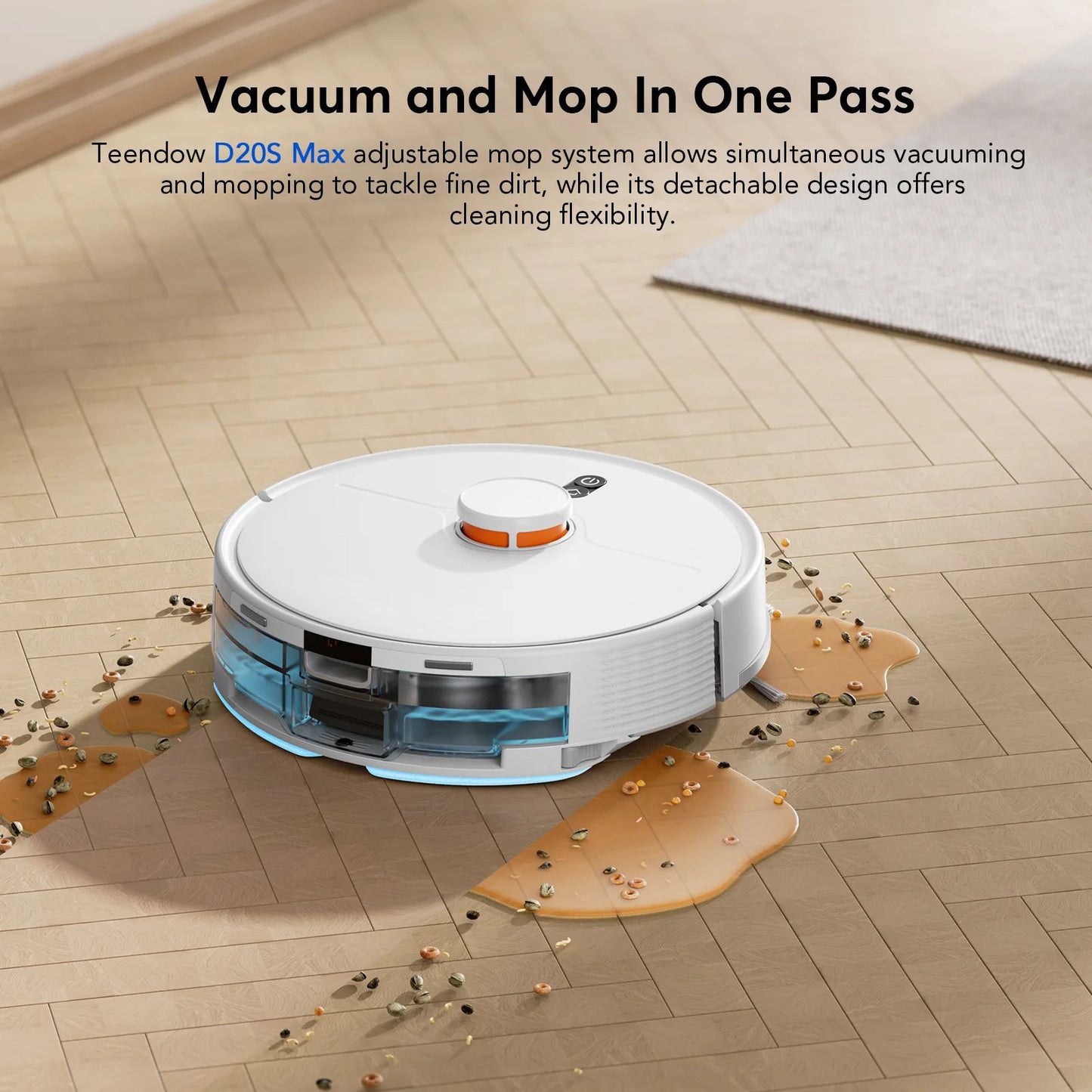 L21m PLUS Pet-Friendly Robot Vacuum Cleaner, TPU Rubber-Bristle Brush 6000Pa Powerful Suction, 3.0L Large Dust Bag, LiDAR Mapping, Auto Resume Cleaning For Home With Dogs Cats