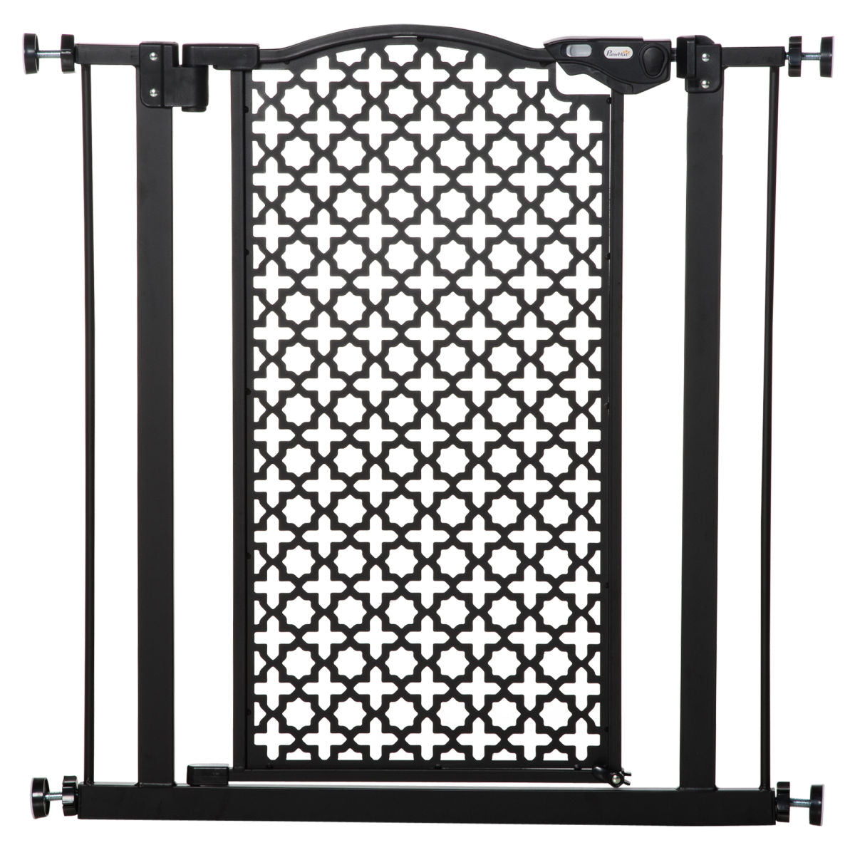 PawHut 74-80 Cm Pressure Fit Safety Gate For Doorways And Staircases, Dog Gate, Pet Barrier For Hallways With Auto Close, Double Locking