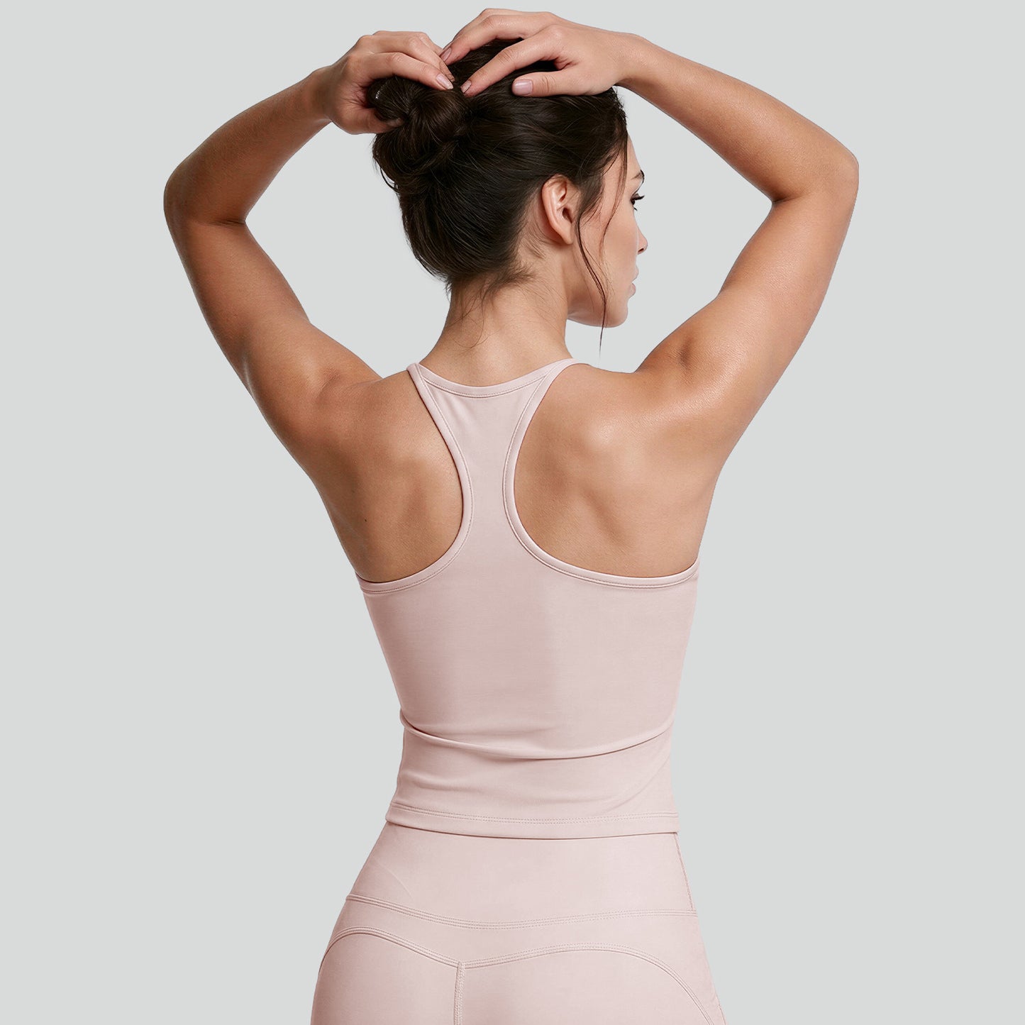 U-neck Slimming Sports Vest, High Elasticity, Shockproof & Bust Support Racerback Yoga Fitness Bra For Summer