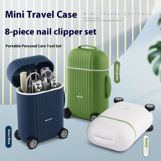 Portable Suitcase Nail Clippers 8 Pieces Suit Beauty Manicure Full Set