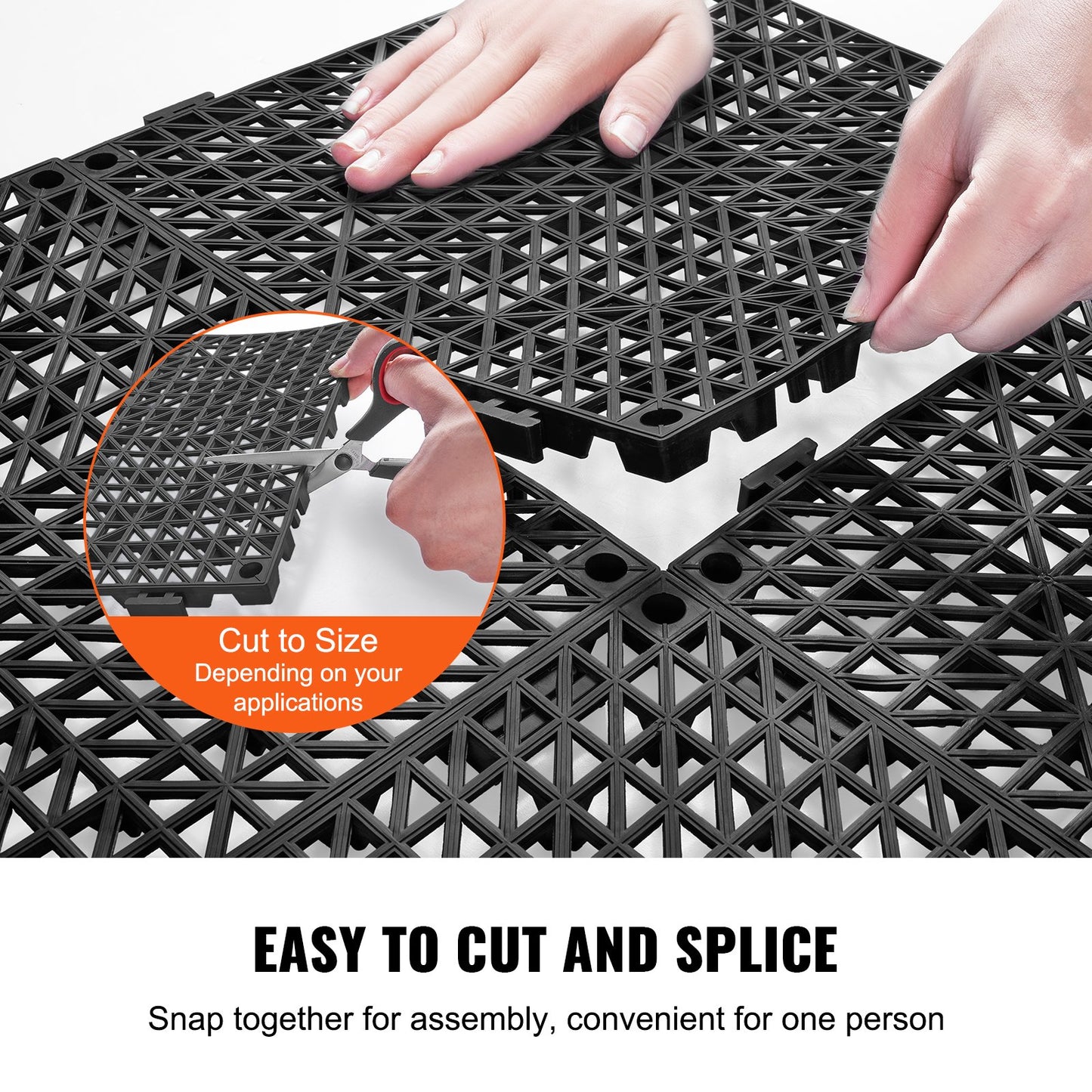 Modular Interlocking Cushion, 50 Pack 30 X 30 Cm Splicing Drainage Mats, Soft PVC Interlocking Drainage Floor Tiles, Non-Slip Drainage Hole For Restroom, Bathroom, Kitchen, Pool, Wet Area, Black