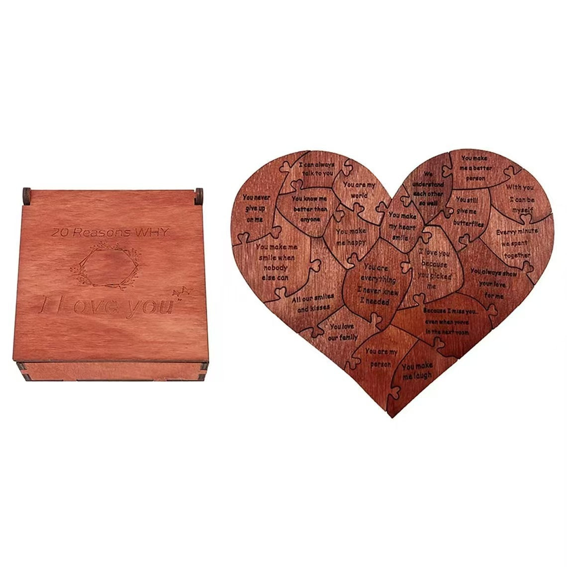 Anniversary Gift Wooden Heart-Shaped Puzzle