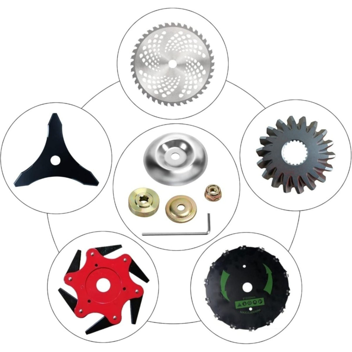 11-Piece Lawn Mower Replacement Parts Set With Pressure Plate, Guide Plate, Nuts, And Storage Box—Accessories For Hand Tools